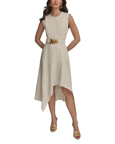 Donna Karan Scuba Crepe A Line Dress In Cream