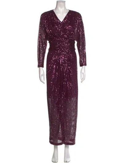 Pre-owned Donna Karan Sequin Long Dress W/ Tags In Purple