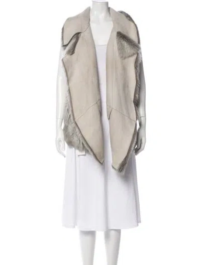 Pre-owned Donna Karan Shearling Fur Jacket In Neutral