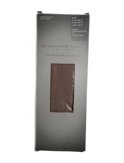 Pre-owned Donna Karan Sheer Satin Stockings In Brown