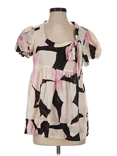 Pre-owned Donna Karan Short Sleeve Blouse In Pink