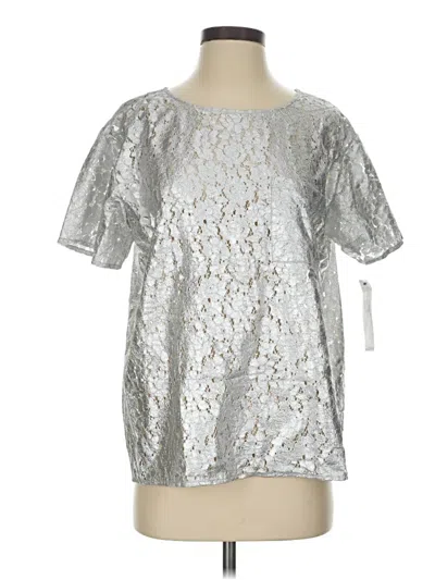 Pre-owned Donna Karan Short Sleeve Blouse In Silver