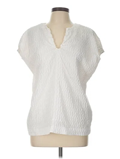 Pre-owned Donna Karan Short Sleeve Blouse In White