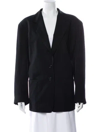 Pre-owned Donna Karan Silk Blazer In Black