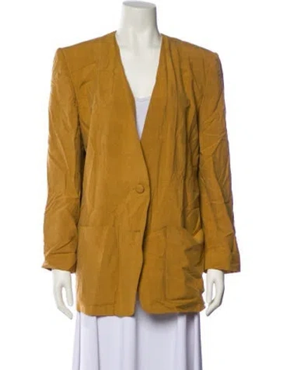 Pre-owned Donna Karan Silk Blazer In Brown
