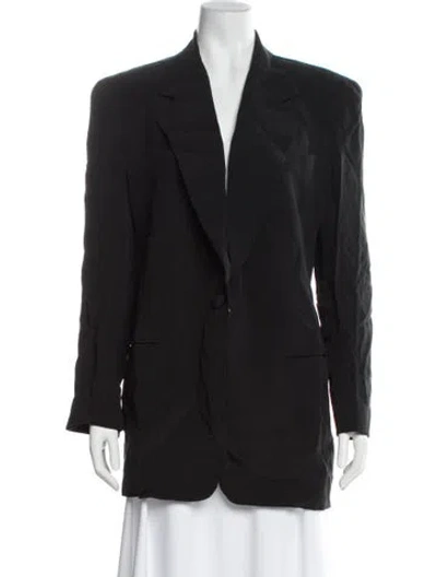 Pre-owned Donna Karan Silk Blazer In Gray