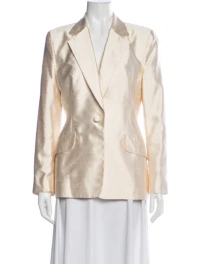 Pre-owned Donna Karan Silk Blazer In Neutral