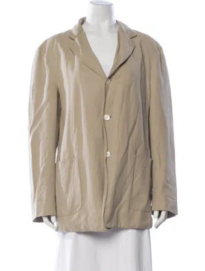 Pre-owned Donna Karan Silk Blazer In Neutral