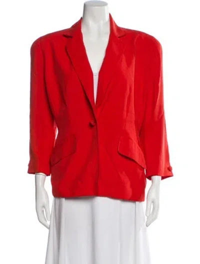 Pre-owned Donna Karan Silk Blazer In Orange