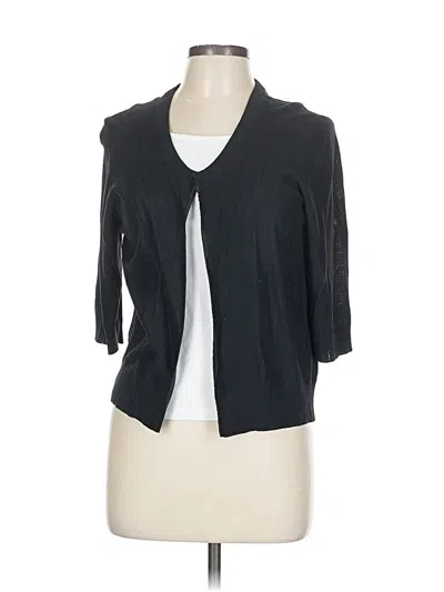 Pre-owned Donna Karan Silk Cardigan Sweater In Black