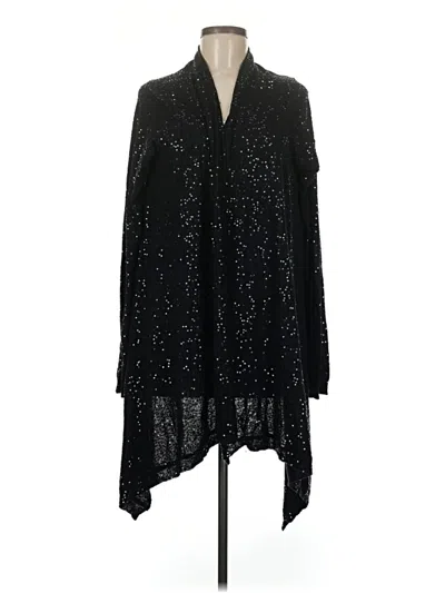 Pre-owned Donna Karan Silk Cardigan Sweater In Black