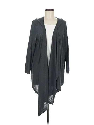 Pre-owned Donna Karan Silk Cardigan Sweater In Gray