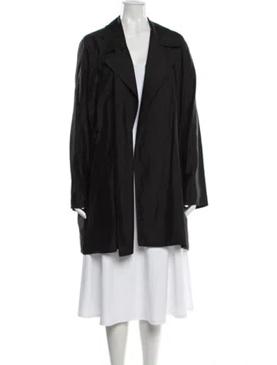 Pre-owned Donna Karan Silk Coat In Black