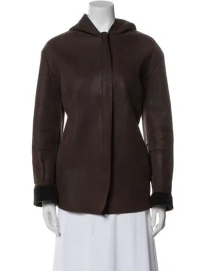 Pre-owned Donna Karan Silk Coat In Brown