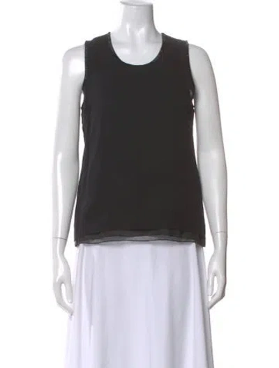 Pre-owned Donna Karan Silk Crew Neck Top In Gray