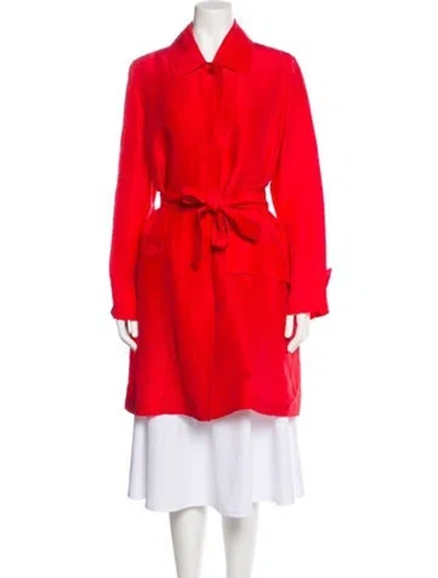 Pre-owned Donna Karan Silk Jacket In Red