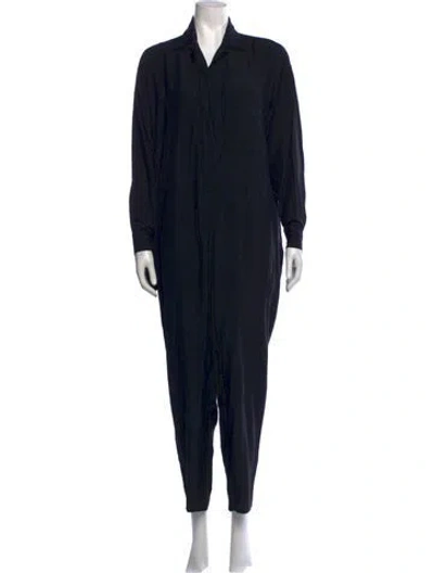 Pre-owned Donna Karan Silk Jumpsuit In Black