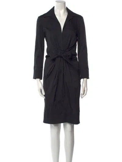 Pre-owned Donna Karan Silk Knee-length Dress In Black