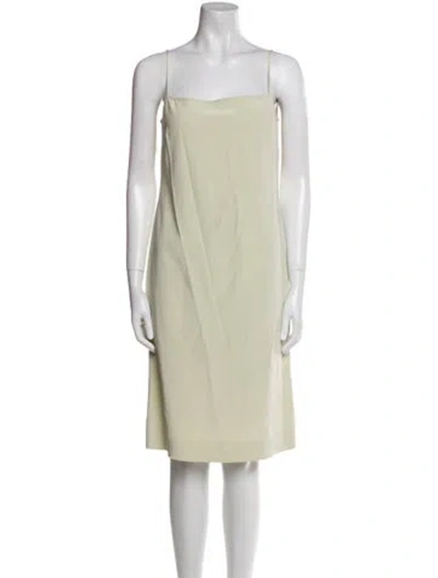 Pre-owned Donna Karan Silk Knee-length Dress In Green