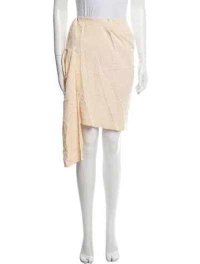 Pre-owned Donna Karan Silk Knee-length Skirt In Neutral
