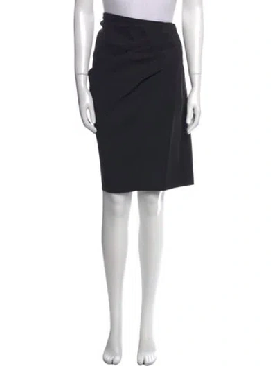 Pre-owned Donna Karan Silk Knee-length Skirt W/ Tags In Blue