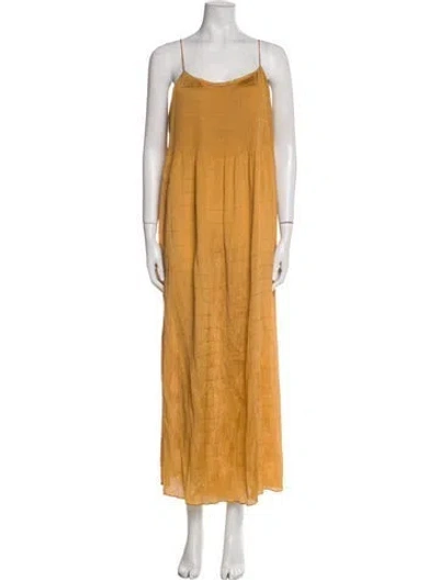 Pre-owned Donna Karan Silk Long Dress In Neutral