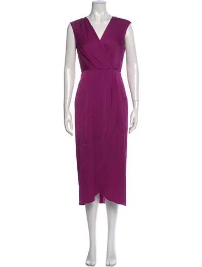 Pre-owned Donna Karan Silk Long Dress In Purple