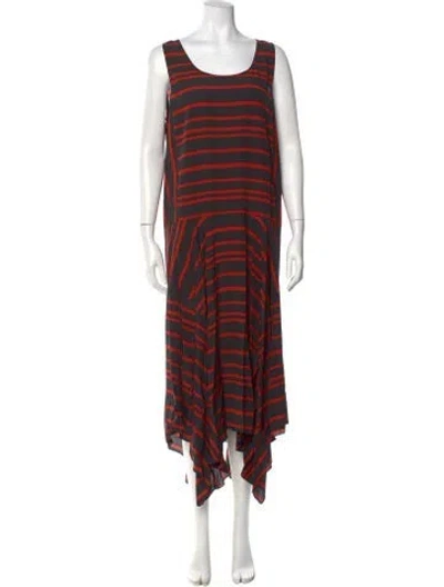Pre-owned Donna Karan Silk Long Dress W/ Tags In Multi