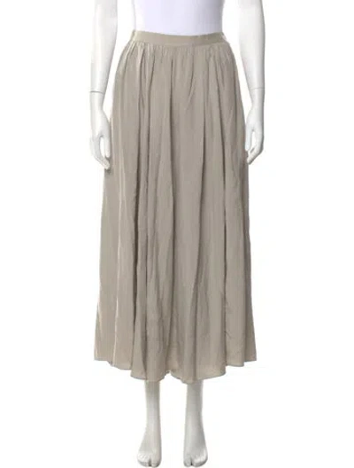 Pre-owned Donna Karan Silk Midi Length Skirt In Gray
