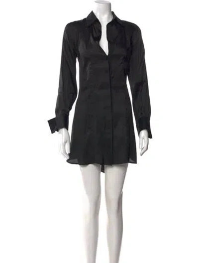 Pre-owned Donna Karan Silk Mini Dress In Black