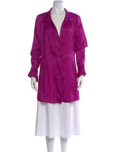 Pre-owned Donna Karan Silk Mini Dress In Purple