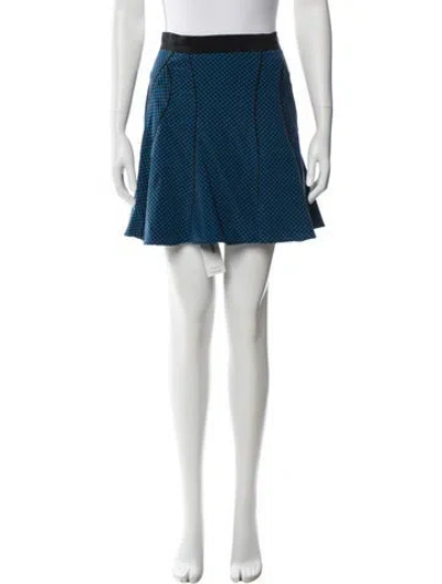 Pre-owned Donna Karan Silk Mini Skirt In Blue
