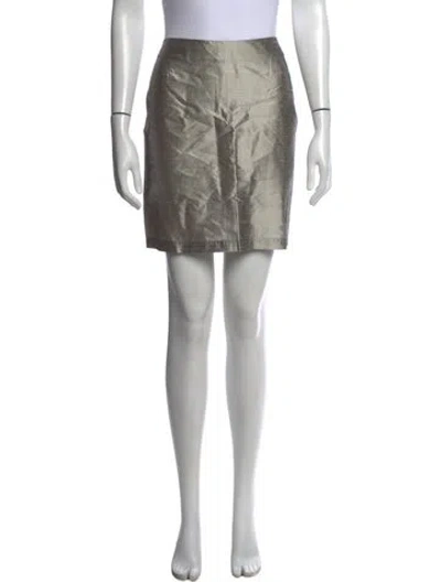 Pre-owned Donna Karan Silk Mini Skirt In Grey