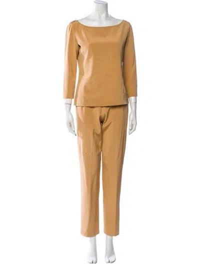 Pre-owned Donna Karan Silk Pant Set In Neutral