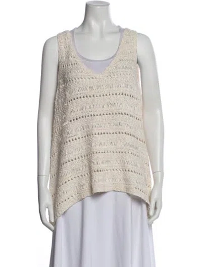 Pre-owned Donna Karan Silk Scoop Neck Top In Black