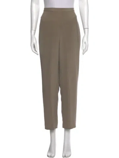 Pre-owned Donna Karan Silk Straight Leg Pants In Neutral