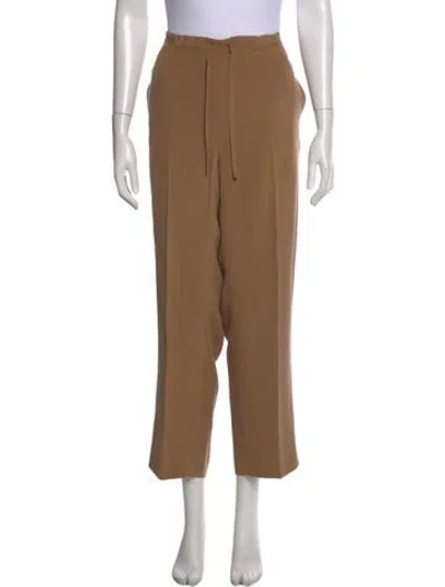 Pre-owned Donna Karan Silk Straight Leg Pants In Neutral