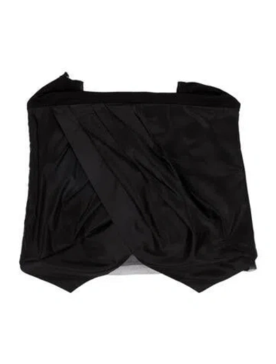 Pre-owned Donna Karan Silk Strapless Crop Top In Blue