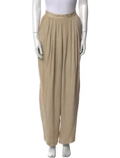 Pre-owned Donna Karan Silk Wide Leg Pants In Neutral