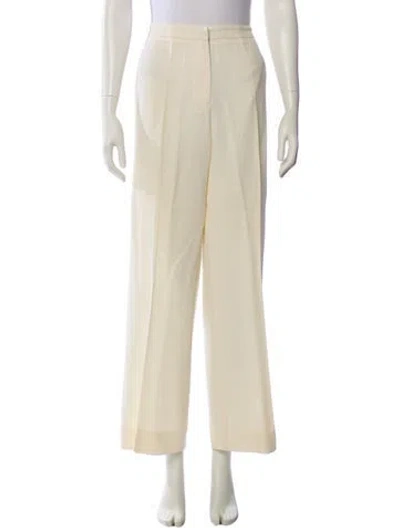 Pre-owned Donna Karan Silk Wide Leg Pants In Neutral