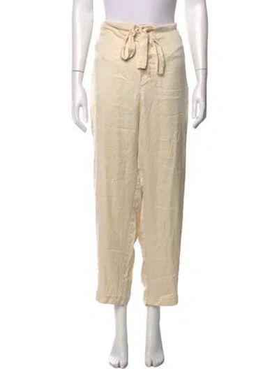 Pre-owned Donna Karan Silk Wide Leg Pants In Neutrals