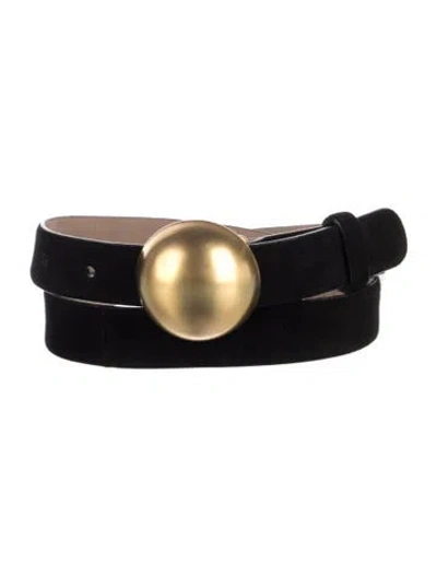 Pre-owned Donna Karan Skinny Leather Belt In Black