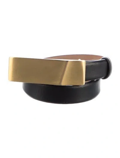 Pre-owned Donna Karan Skinny Leather Belt In Black