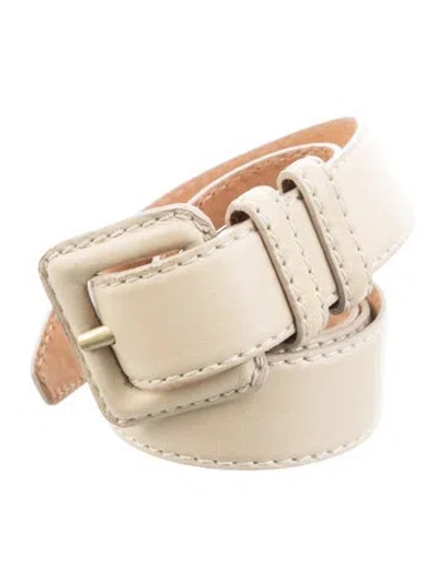 Pre-owned Donna Karan Skinny Leather Belt In Neutral