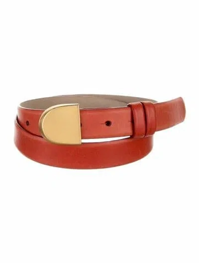Pre-owned Donna Karan Skinny Leather Belt In Red