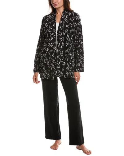 Donna Karan Sleepwear 2pc Layer Top & Pant Set In Black