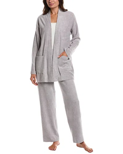 Donna Karan Sleepwear 2pc Layer Top & Pant Set In Grey