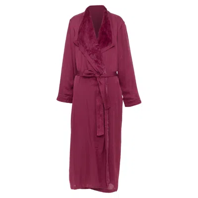 Donna Karan Sleepwear Towel Lined Belted Bath Robe In Brown