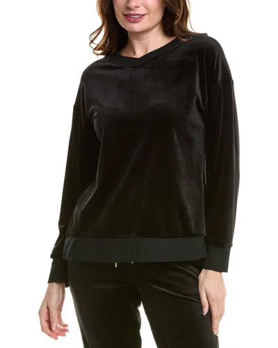 Donna Karan Sleepwear Velour Sleep Top In Black
