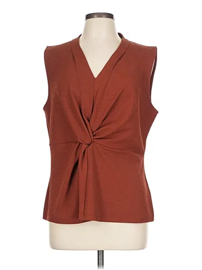 Pre-owned Donna Karan Sleeveless Blouse In Brown